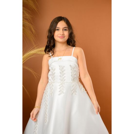 صورة فستان بناتي سهرة ذيل بتطريز انيق - 815